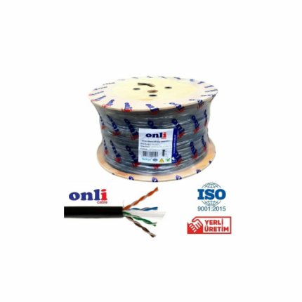 Onli CAT6 Kablo 23 AWG CCA-PE 305'lik Dış Ortam